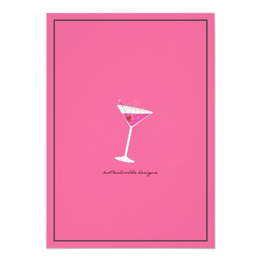 Ladies Night Out Martini Pink Birthday Celebration Custom Announcement