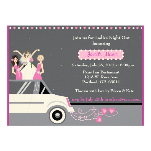 Ladies Night Out Personalized Announcements