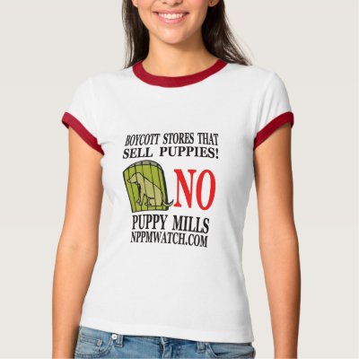 Ladies No Puppy Mills T-Shirt by NPPMWATCH