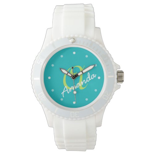 Ladies Personalized Monogram Sporty Wristwatch