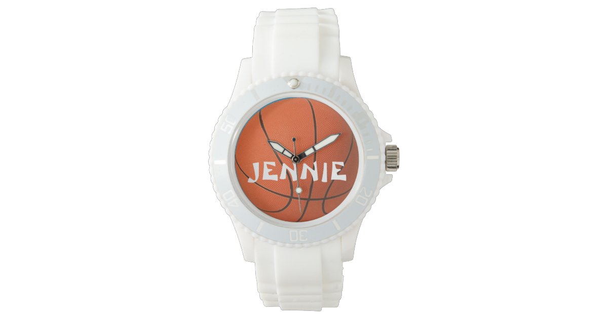 Ladies Personalized Sporty Basketball Watch Zazzle