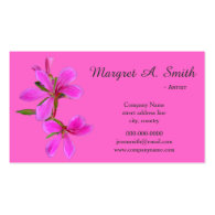 Ladies pink garden flowers professional profile business card template