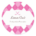 Ladies Pink Preppy Golf Argyle Gift Favor label stickers