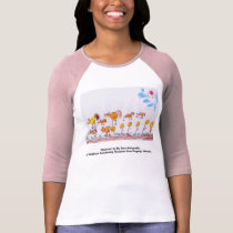 LADIES PINK & RED BASEBALL T-SHIRT "Chickens" 