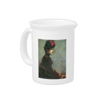 Ladies Portrait by Lovis Corinth Beverage Pitcher