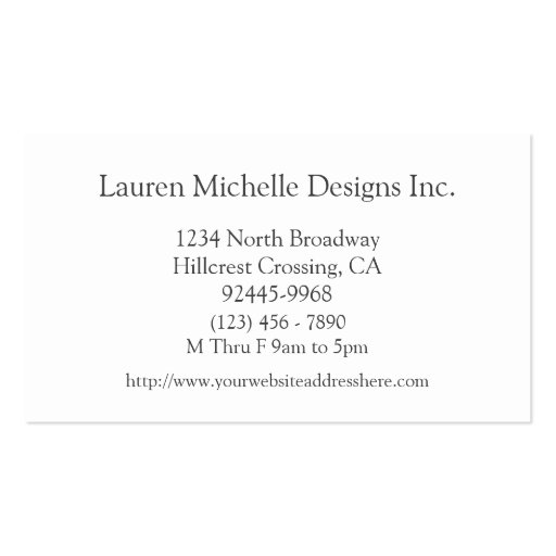 Ladies Professional Modern Design Business Card (back side)