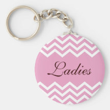 Ladies restroom or toilet keychain, elegant pink
