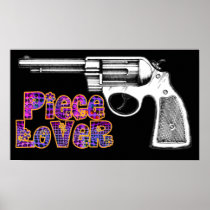 Ladies Revolver Gun Piece Hippy Art Print