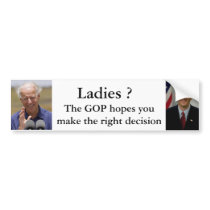 Ladies ? Ryan or Biden bumper stickers