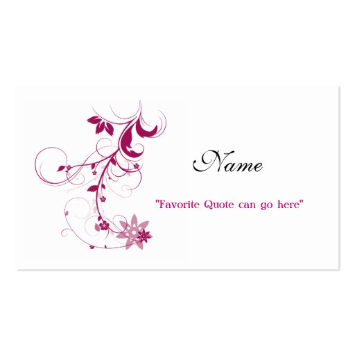 Ladies Swirl Design Profile Card Business Cards