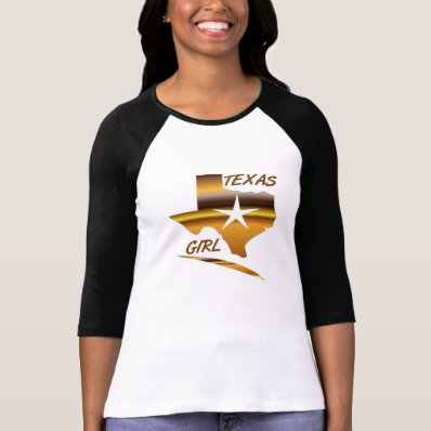 LADIES TEXAS GIRL 3/4 SLEEVE fitted T Shirt