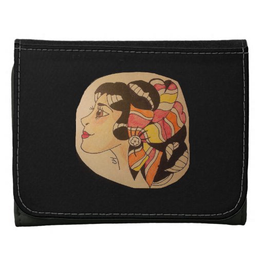 Ladies TriFold Nylon Wallet with hand made art Zazzle