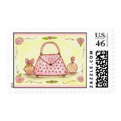 Ladies Valentine Pink Purse Rose Perfume Postage