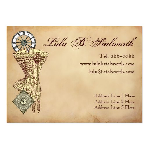 Ladies Victorian Steampunk Profile Card Business Cards (front side)
