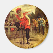 LADIES VINTAGE BIKE RACING BICYCLE RACE MAGNETS