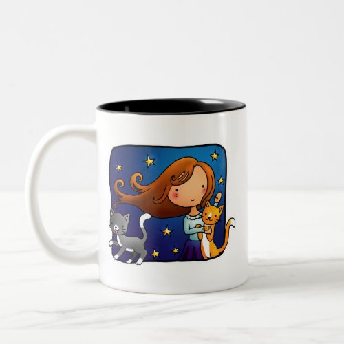 Lady and 2 cats zazzle_mug