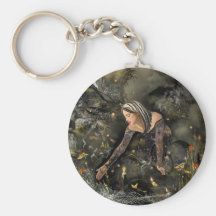 Lady and  Butterflies! Key Chain