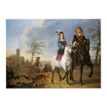 Lady and Gentleman on Horseback Print