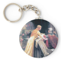 Lady and Knight castle Key Chain