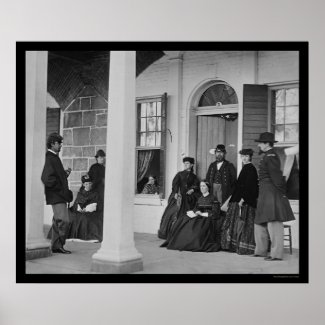 Lady and Officers at Fort Monroe, VA 1864 print