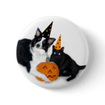 Lady and Spooky Halloween Button Lady and Spooky Halloween Button