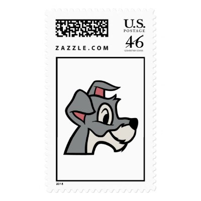 Lady And the Tramp head shot classic drawing postage