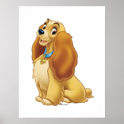 Lady and The Tramp's Lady smiling Disney posters