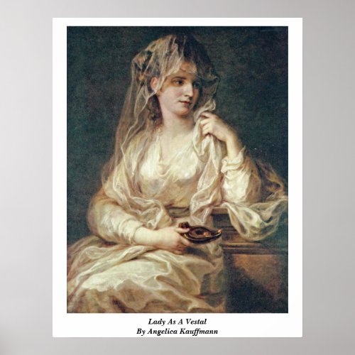 Lady As A Vestal By Angelica Kauffmann Print