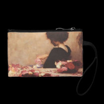 Lady at table bagettes bags