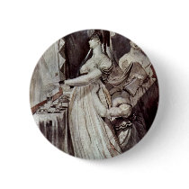 Lady At The Dressing Table By Johann Heinrich Füss Pinback Buttons