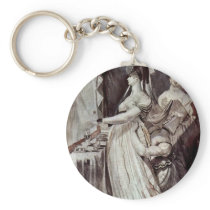 Lady At The Dressing Table By Johann Heinrich Füss Key Chains