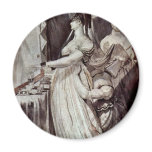 Lady At The Dressing Table By Johann Heinrich Füss Refrigerator Magnets