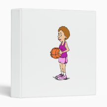 Lady Basketball Player 3 Ring Binder