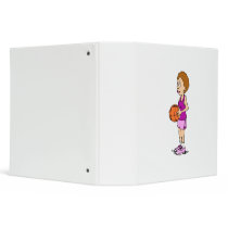 Lady Basketball Player 3 Ring Binder