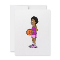 Lady Basketball Player Custom Invitations
