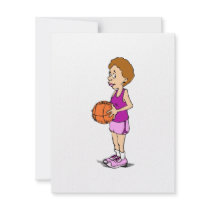 Lady Basketball Player Personalized Invites