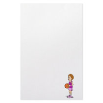 Lady Basketball Player Customized Stationery