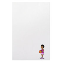 Lady Basketball Player Stationery Design