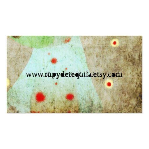 Lady Beautiful Eye Hair Grunge Business Card (back side)