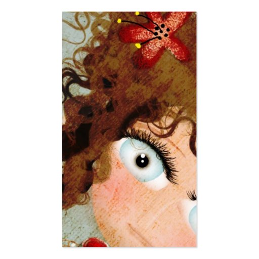 Lady Beautiful Eye Hair Grunge Business Card (front side)