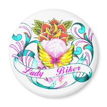 lady biker-1 refrigerator magnet