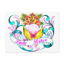 lady biker-1 postcard