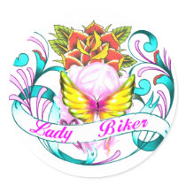 lady biker-1 sticker
