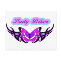 Lady Biker-3 Postcard