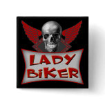 Lady Biker T shirts Gifts buttons