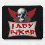 Lady Biker T shirts Gifts Mouse Mat