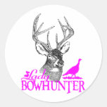 LADY BOWHUNTER DEER & TURKEY ROUND STICKER