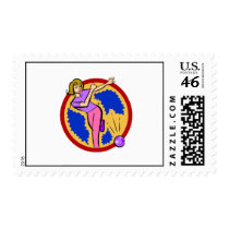 Lady Bowler Postage Stamps