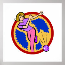 Lady Bowler Print