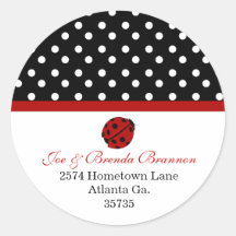 Lady Bug Address Stickers